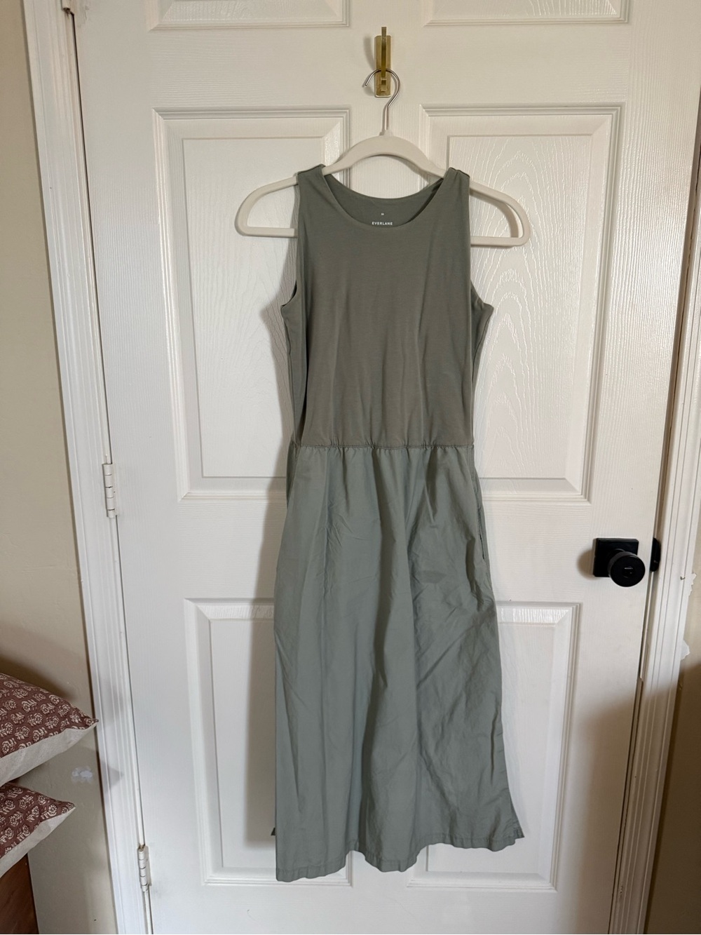 Everlane Two-Tone Green Sleeveless Maxi Dress